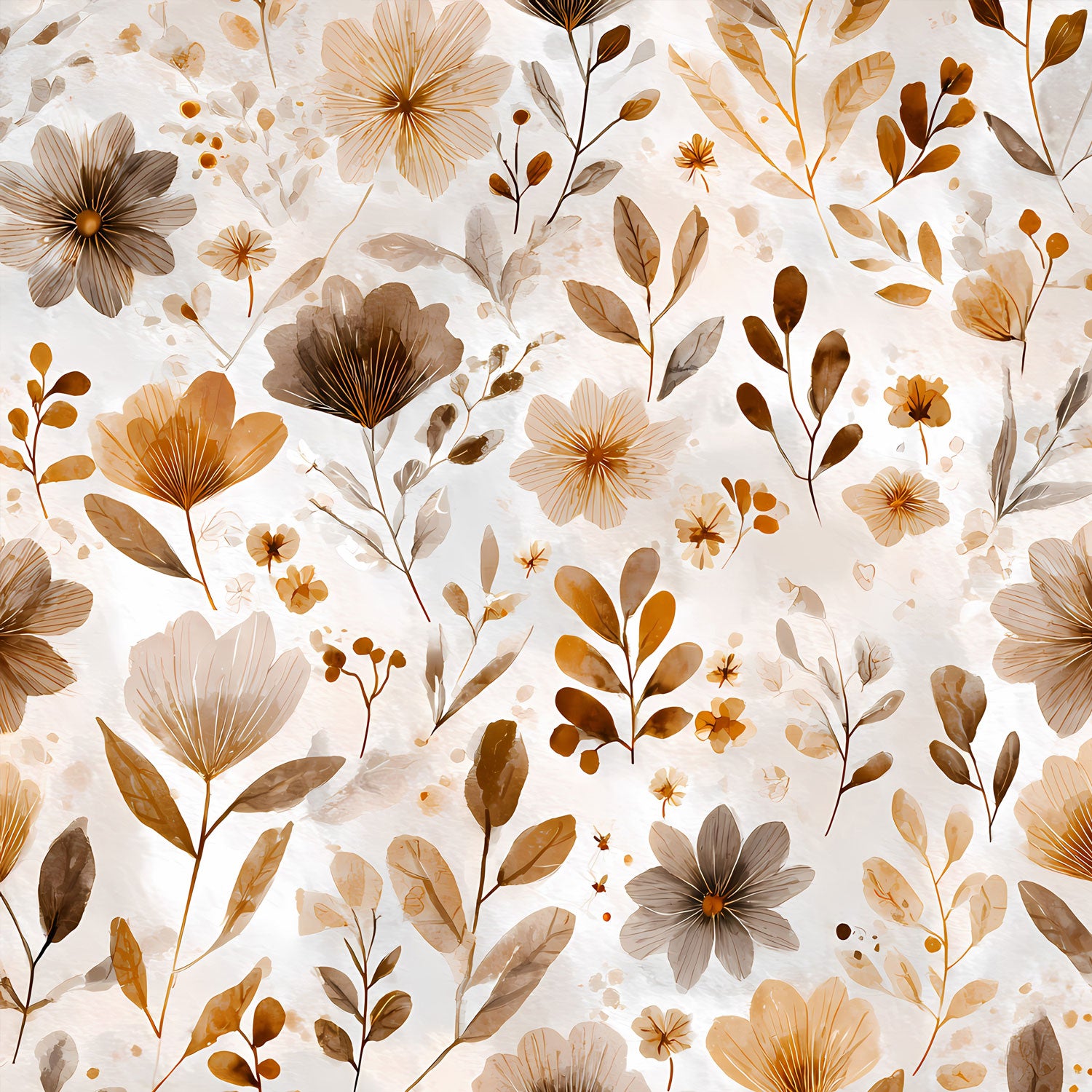 Damenstoff Herbstblumen Streublumen