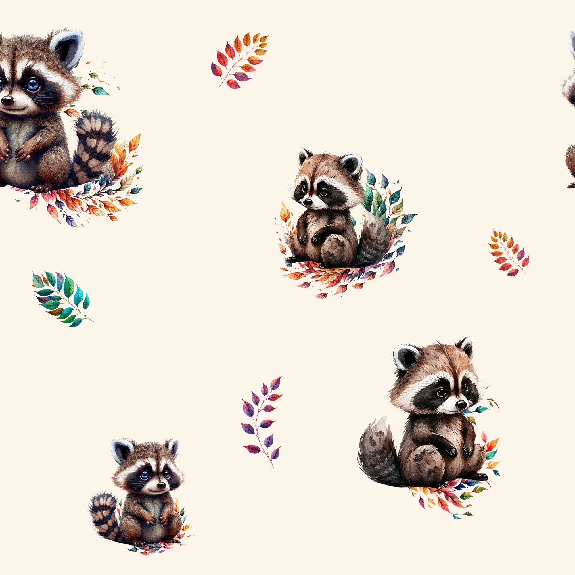 Kinderstoff Waschbär