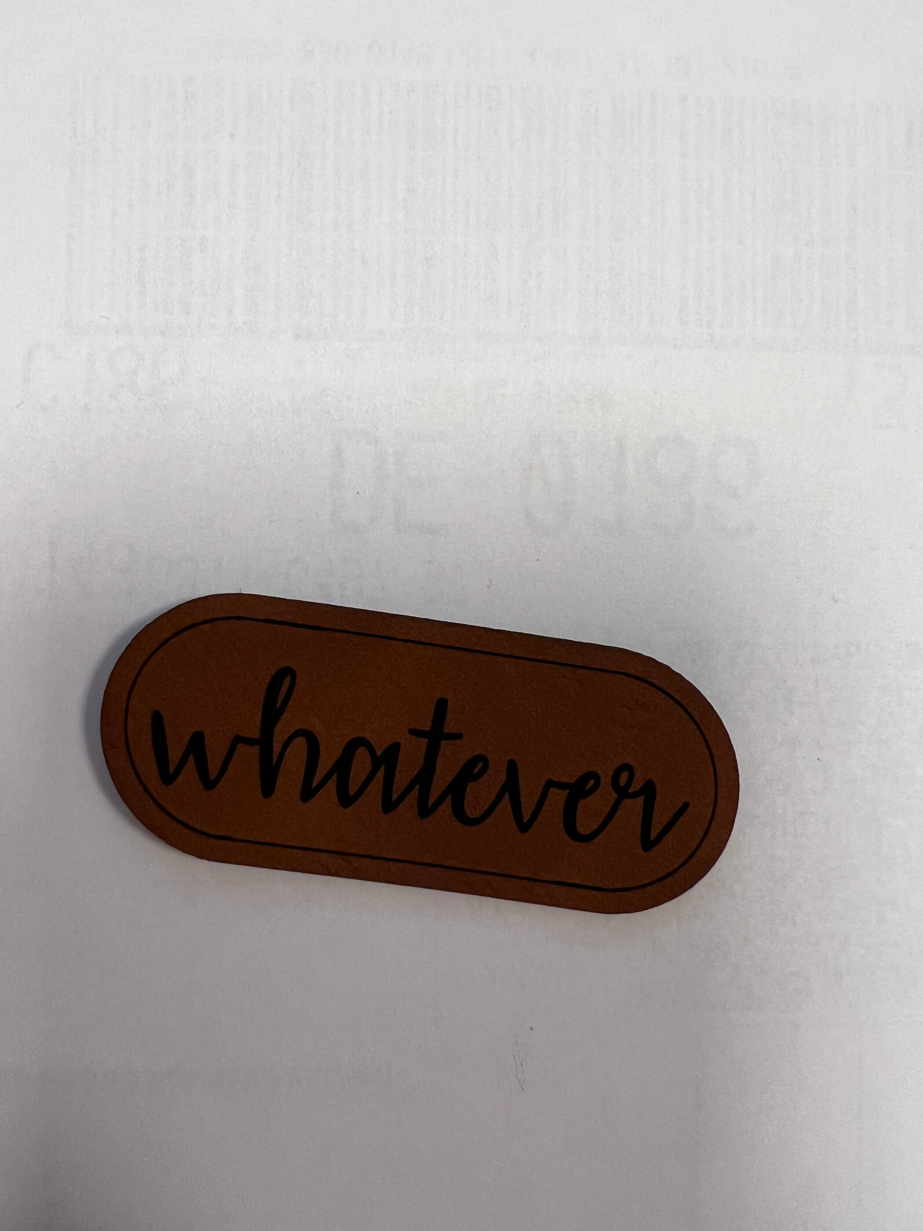 Kunstlederlabel „whatever  “