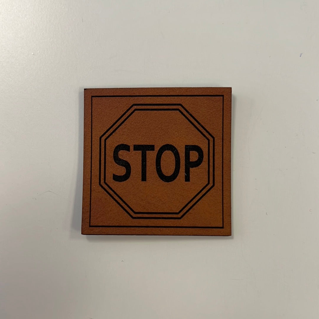 Kunstlederlabel „Stop“ LETZTE CHANCE